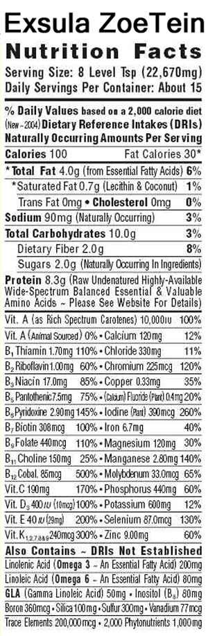 ZoeTein Plant-Based Protein Powder | Exsula Superfoods