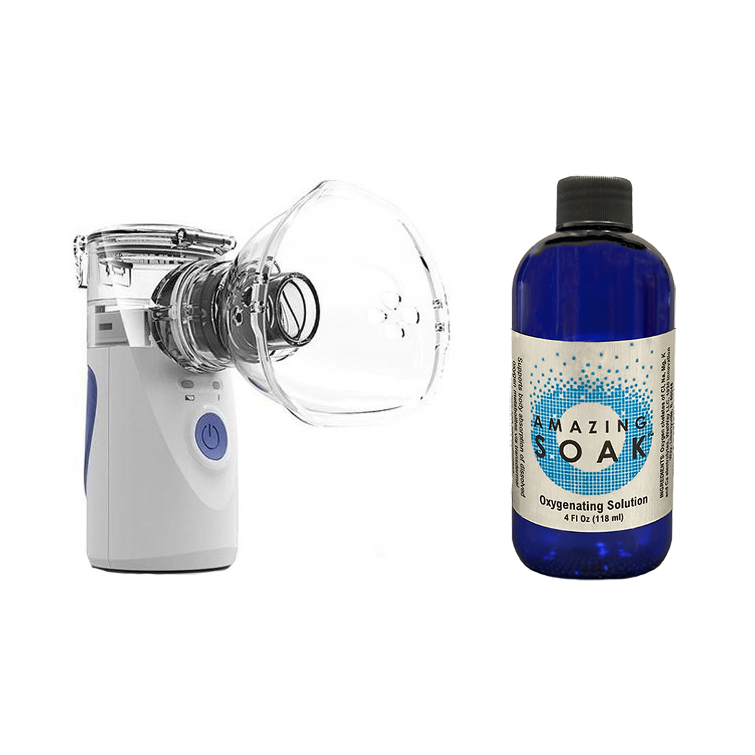 Breathe Easy Bundle | Amazing Soak Oxygenating Electrolyte Solution & Ultrasonic Mesh Nebulizer