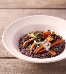 Purple Quinoa, Roasted Carrots & Carrot-Top Pistou