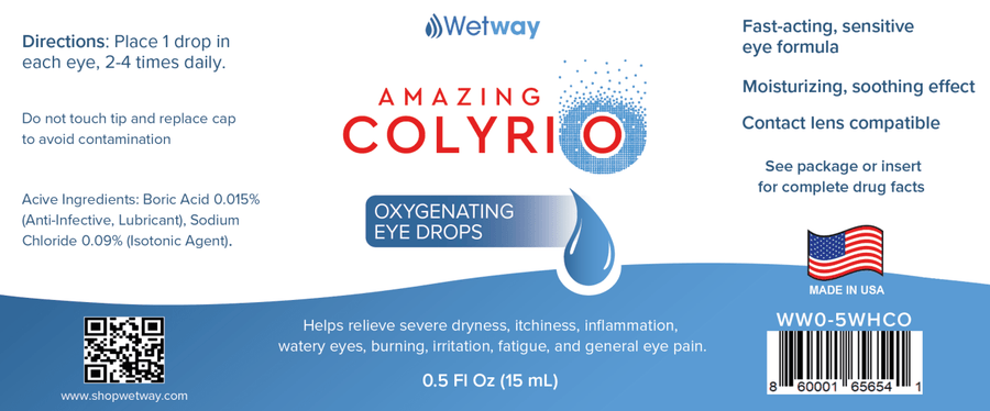 Amazing Colyrio - Sterile Oxygenating Eye Drops with electrolytes .5 oz <br>by Wetway