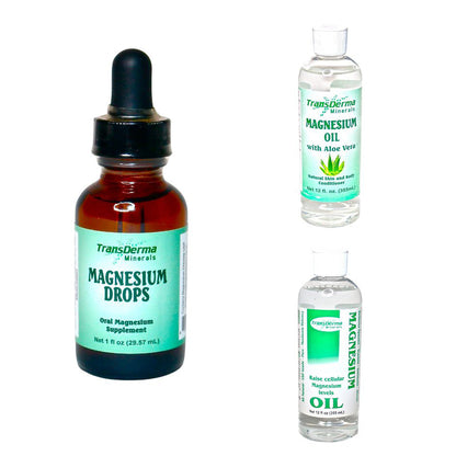 The Ultimate Rejuvenating Bundle: Magnesium Drops + Magnesium Oil (Regular or Aloe Vera) | TransDerma Minerals