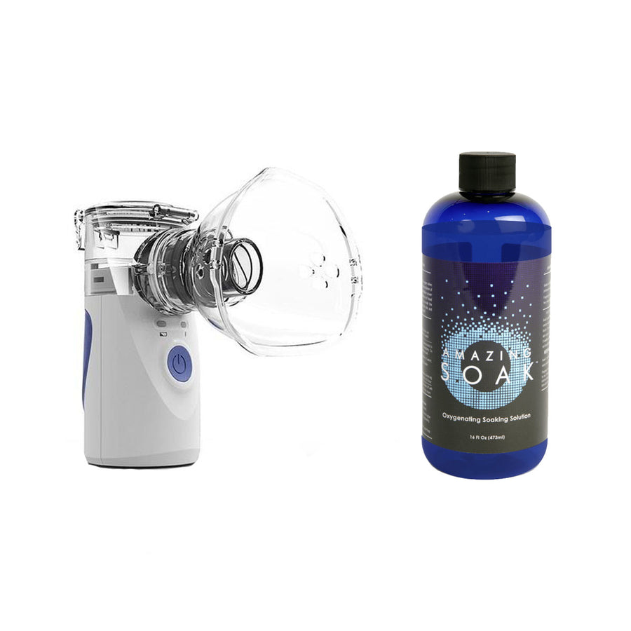 Breathe Easy Bundle<br>Amazing Soak Oxygenating Electrolyte Solution & Ultrasonic Mesh Nebulizer